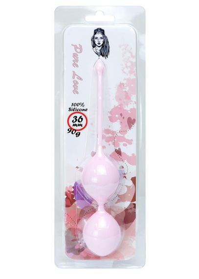 Вагінальні кульки - Silicone Kegel Balls Light Pink, 36 мм, 90 г | Зображення 2