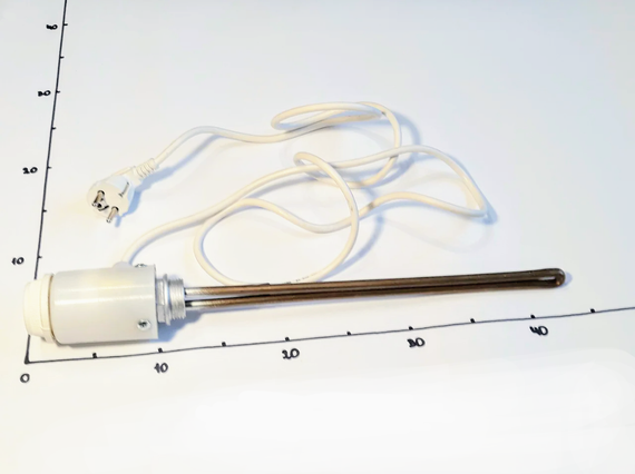 Тен для радіатора 500W з різьбленням 1" і терморегулятором (Україна) | Зображення 1