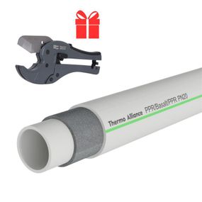 Акционный набор Thermo Alliance: Труба PP-RCT Basalt SDR 6, 20х2,8 мм, PN20 100м + Ножницы для пластиковых труб d20-40, лезвие