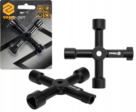 Ключ сервисного шкафа мастерской 4 вида 72х72 мм VOREL-78477 | Зображення 2