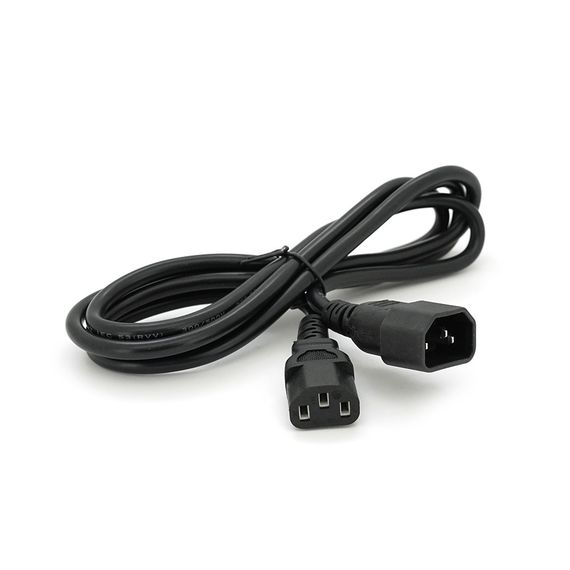 Кабель питания вторичный PC-monitor 1.8m,0.75mm,3pin,IEC C13-C14,OEM Q200