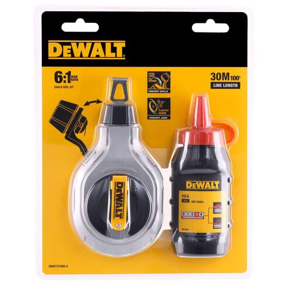 Шнур розмічальний довжиною 30 м у комплекті з крейдовим порошком DeWALT DWHT47408-0 | Зображення 2
