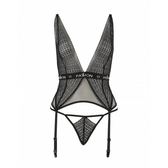 Полупрозрачный корсет Passion Exclusive MIRAJANE CORSET L/XL, black sexstyle | Зображення 4
