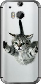 Чехол на HTC One M8 dual sim Летящий котёнок "2322u-55-17620"