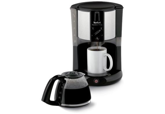 Капельная кофеварка Tefal SUBITO MUG CM290838, механика, 1000ВТ, 1,25л, черная/нержавеющая сталь (CM290838) | Зображення 1