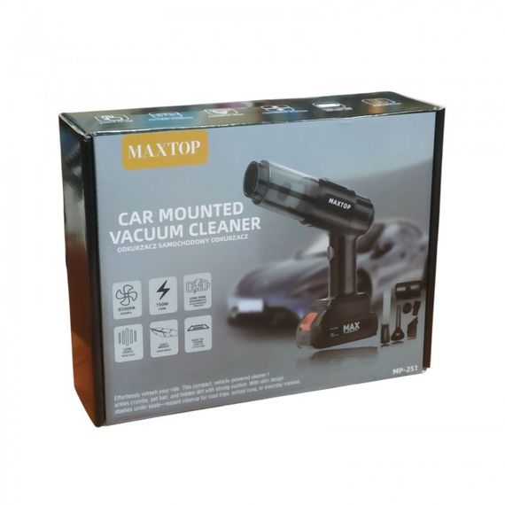 Акумуляторний автомобільний пилосос Maxtop MP-251 - бездротовий, 150 Вт, 6 насадок, об’ємний пилозбірник 180 мл (47561-MP-251_400) | Зображення 7