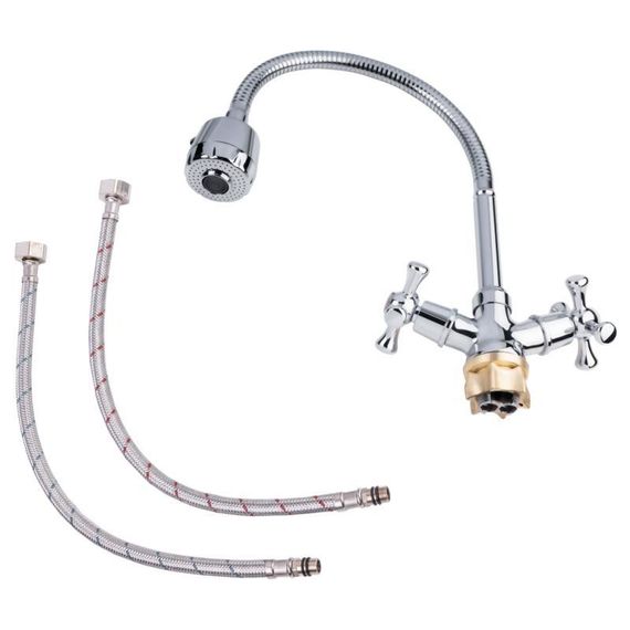 Змішувач для кухні Lidz Lamb 274F двохвентильний з гнучким виливом LDLAM274FCRM35074 Chrome | Зображення 5