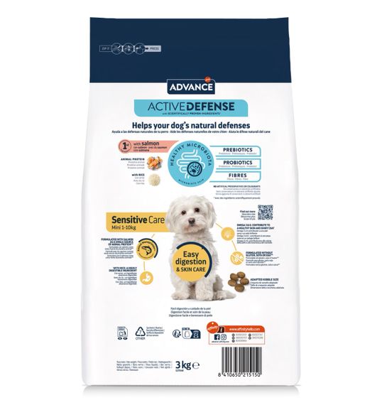 Сухий корм для собак малих порід із лососем Advance Mini Sensitive, 3 кг | Зображення 1