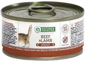 Вологий корм для дорослих котів з яловичиною та ягням Nature's Protection with Beef & Lamb 100 г