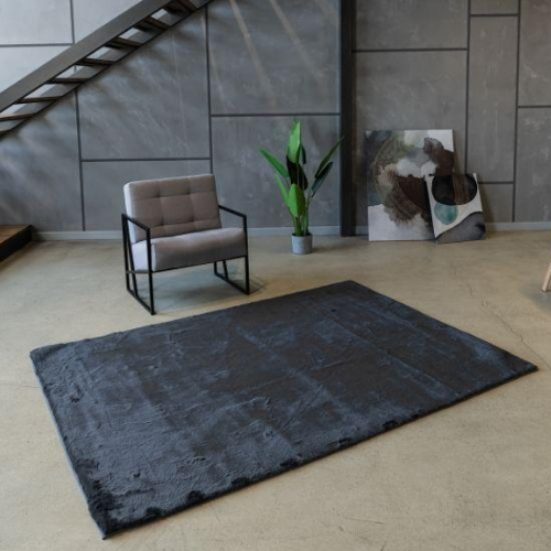 Килимок для підлоги з еко-хутра ТМ Dariana Elegant 160*220 см темно-сірий | Зображення 1