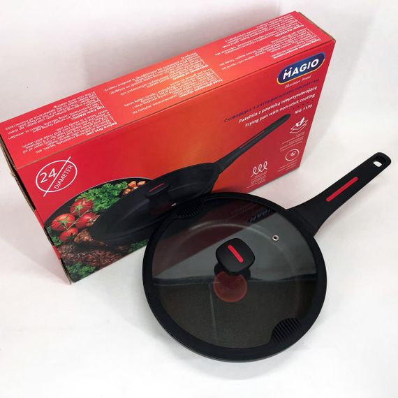 Лита антипригарна сковорода Magio MG-1170 24 см, для індукційної плити, сковорода з індукційним дном | Зображення 8