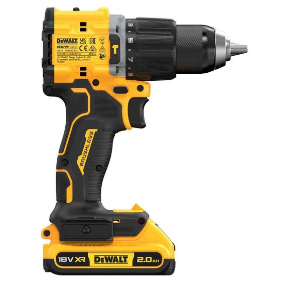 Дрель-шуруповёрт аккумуляторная бесщёточная ударная DeWALT DCD799D2T | Зображення 4