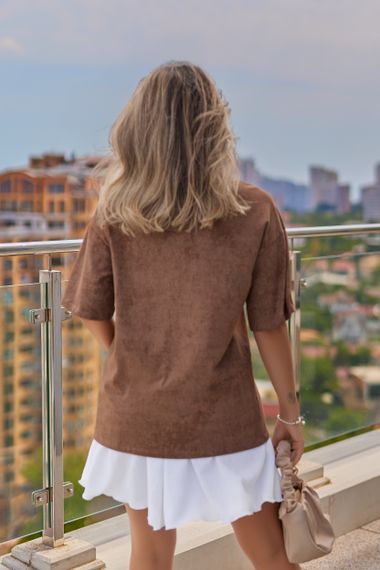 Женская футболка тай дай варенка с принтом Labubu цвет коричневый, размер 42/44, GF05254 | Зображення 2