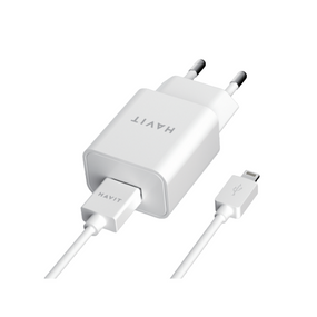 Зарядний пристрій мережевий USB + кабель Lightning 2,0A білий Havit HV-ST112