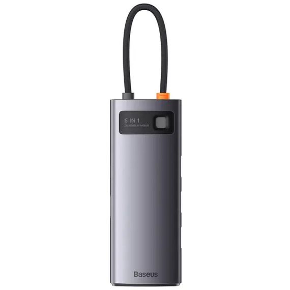 Перехідник HUB Baseus Metal Gleam Series 6-in-1 Multifunctional Type-C (WKWG080013) Gray | Зображення 2