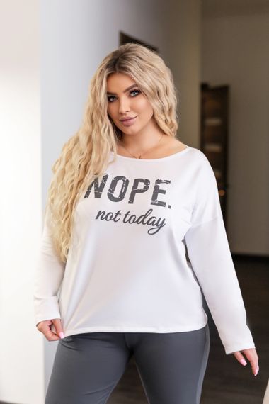 Женский спортивный костюм Nope весна-осень свитшот и джоггеры GF7126 цвет белый + серый, размер 50/52 | Зображення 1