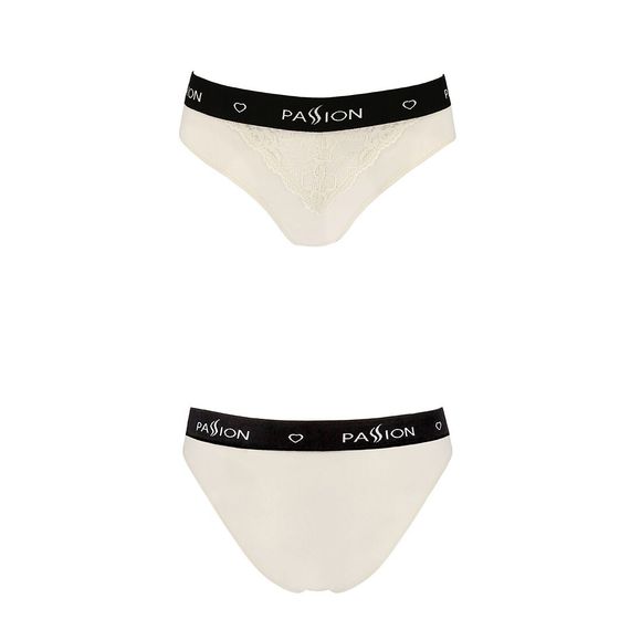 Трусики з широкою резинкою і мереживом Passion PS001 PANTIES XL, ecru | Зображення 3