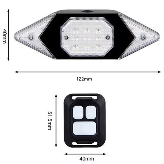 Велофонарь LY-6700 с указанием поворотов (red+yellow+blue), waterproof, Мигающий велофонарь | Зображення 5