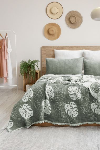 Муслінове покривало Saheser Forest 240 х 260 см. Yesil