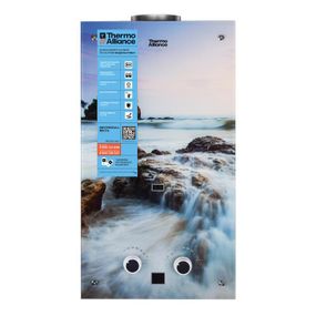 Колонка газова димохідна Thermo Alliance JSD20-10GA 10 л панель зі скла з малюнком море