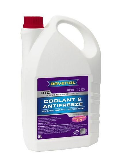 Антифриз фіолетовий концентрат (5л) -80C G12+ RAVENOL (RAV OTC C12+ CONC 5L)