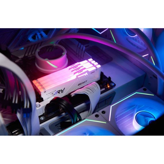 Модуль пам'яті для комп'ютера DDR5 32GB 5600 MHz Beast White RGB Kingston Fury (ex.HyperX) (KF556C36BWEA-32) | Зображення 4