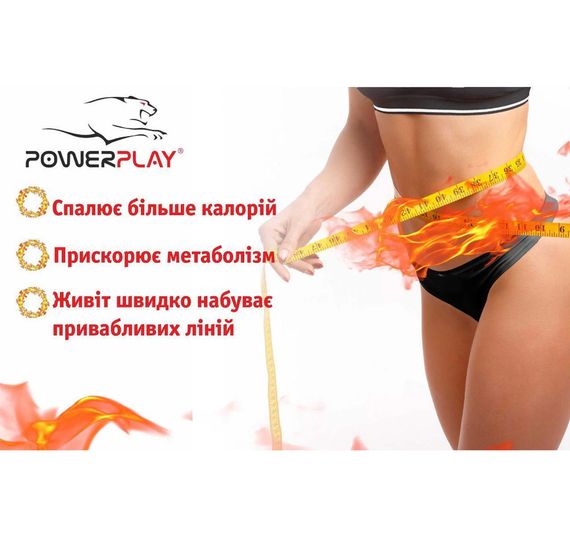 Пояс для схуднення PowerPlay 4301 (100*30 см) + кишеня для смартфона Чорний | Зображення 3