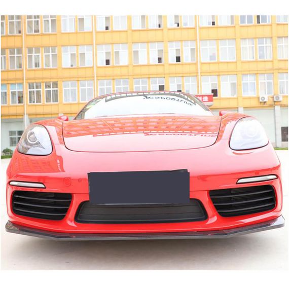 Накладка на передній бампер Lip V2 (2016-2019, карбон) для Porsche Boxster/Cayman 982 (718) 2016- рр | Зображення 2