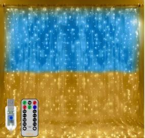 Патриотическая гирлянда штора Флаг Украины 2*2м 160 LED классическая IP44