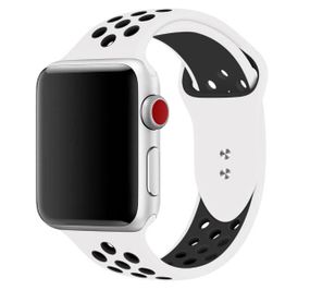 Спортивный ремешок с перфорацией Primo для Apple Watch 38mm / 40mm / 41mm - White&Black
