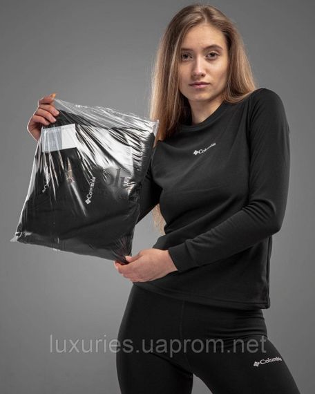 Жіночий комплект Термобілизни COLUMBIA  на флісі - ЧОРНИЙ - - преміум якість