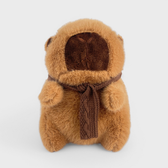 М'яка іграшка капібара в шарфику 30 см — плюшева іграшка-антистрес для дітей і дорослих, м'який і пухнастий подарунок