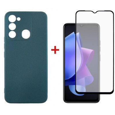 Чехол для мобильного телефона Dengos Tecno Spark GO 2022 Case + Glass (Green) (DG-KM-87)