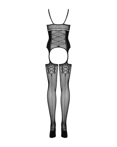 Бодістокінг Obsessive Bodystocking G314 S/M/L, імітація корсета та корсетної шнурівки | Зображення 5