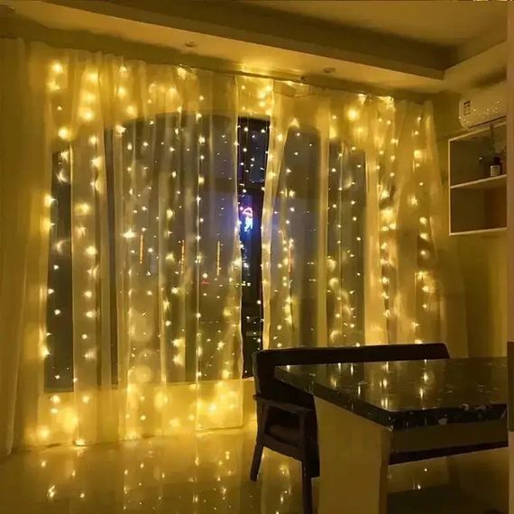 Світлодіодна гірлянда-водоспад Сіточка XPRO 3x3 м 300 LED теплий білий світло IP44 (234564306_377) | Зображення 4