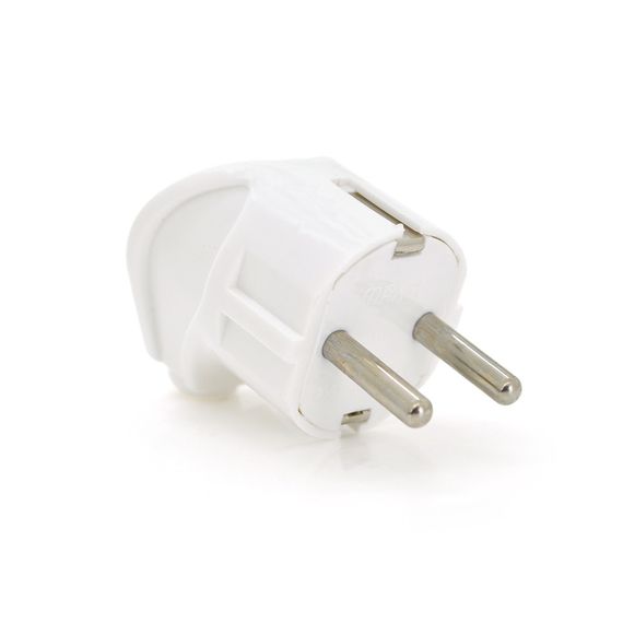 Вилка с заземлением угловая,16A 250V,A713,White