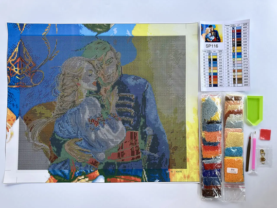 Алмазна мозаїка Українська пара 40х50 см ColorArt SP116 | Зображення 2