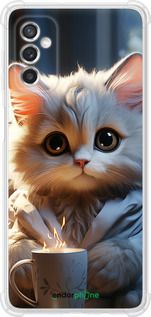 Чохол на Samsung Galaxy M52 M526B Білий кіт "5646sp-2490-2448"