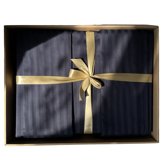 Комплект постільної білизни SoundSleep Stripe Sense Dark Blue сатин-страйп євро 200х220 см темно-синій (94131376) | Зображення 3