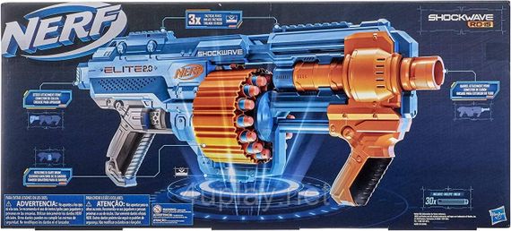 Бластер Nerf Elite 2.0 Shockwave RD-15. Нерф Еліт Шоквейв. Помповий бластер із барабаном на 15 стріл | Зображення 3
