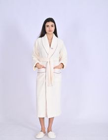 Жіночий халат з тапочками Nusa 4335 кремовий L/XL