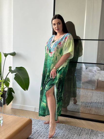 Сукня-туніка з орнаментом зелена PLUS SIZE | Зображення 1