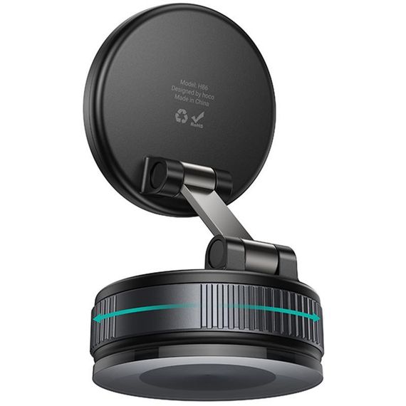 Автотримач Hoco H86 Dragon manual suction cup magnetic (universal) Black / Metal gray | Зображення 3