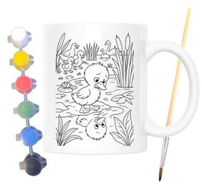 Набір для творчості кружка розмальовка Гидке каченя (за мотивами книги Ганса Крістіана Андерсена) 330 мл біла (КР0185)