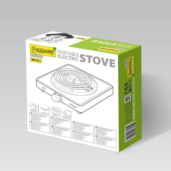 Электроплита настольная Maestro MR-770-1, 1000 Вт, 1 конфорка, механическое управление | Зображення 3