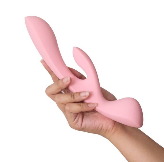 Двосторонній вібратор-кролик Satisfyer Triple Oh Pink, 3 мотори, руків’я-масажер | Зображення 5