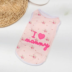 Майка для собак розовая с цветочным принтом L