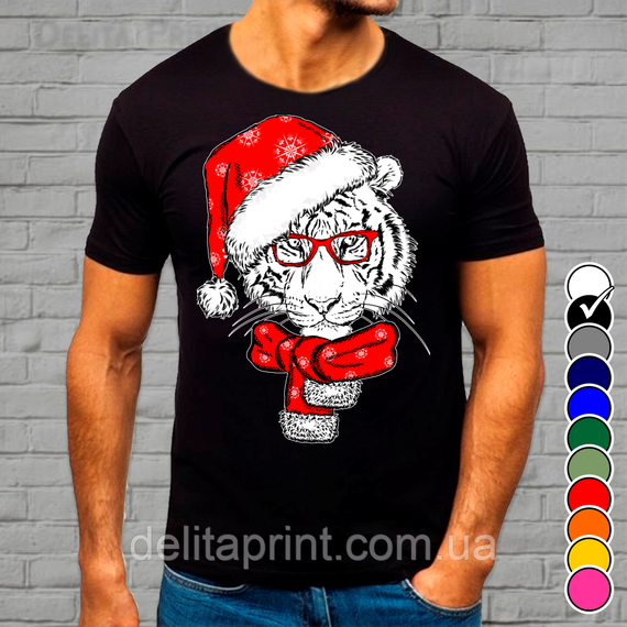 Футболка з новорічним принтом "Новорічний Тигр" Family Look Новий Рік