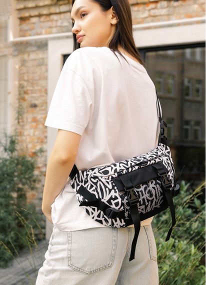 Большая женская поясная сумка бананка Sambag DynamicDart принт "Graphity" 38×21×7 см (80411715) | Зображення 4