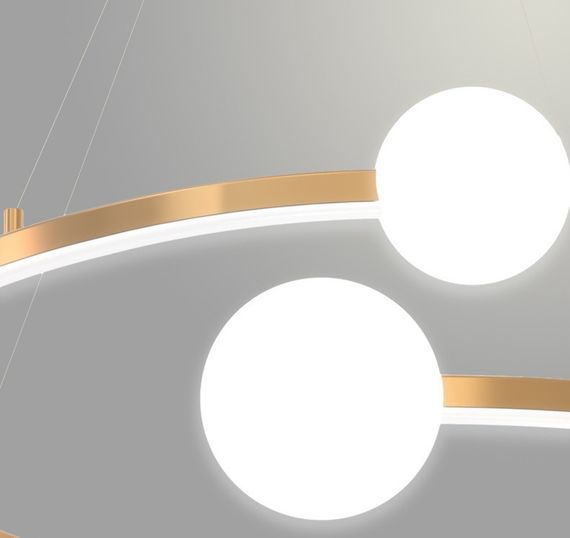 Люстра світлодіодна підвісна LED світильник для квартири на стелю лед 26816 Латунь 40-150х50х55 см. | Зображення 5